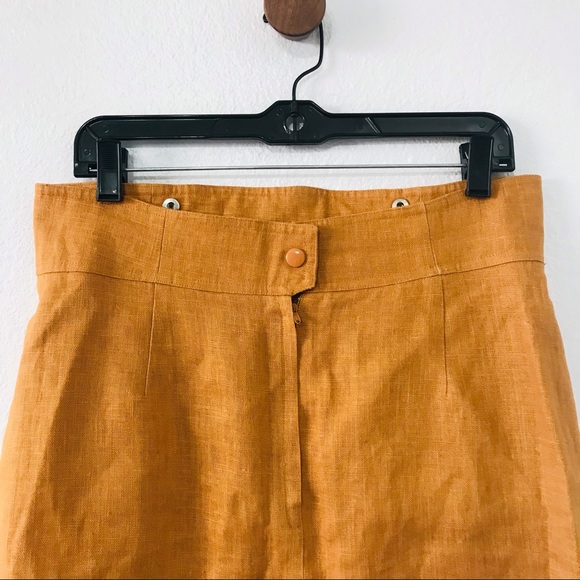 Lily Chao Couture Tan Linen Skirt 16 - Picture 9 of 9